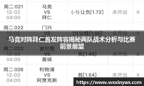 马竞对阵拜仁首发阵容揭秘两队战术分析与比赛前景展望